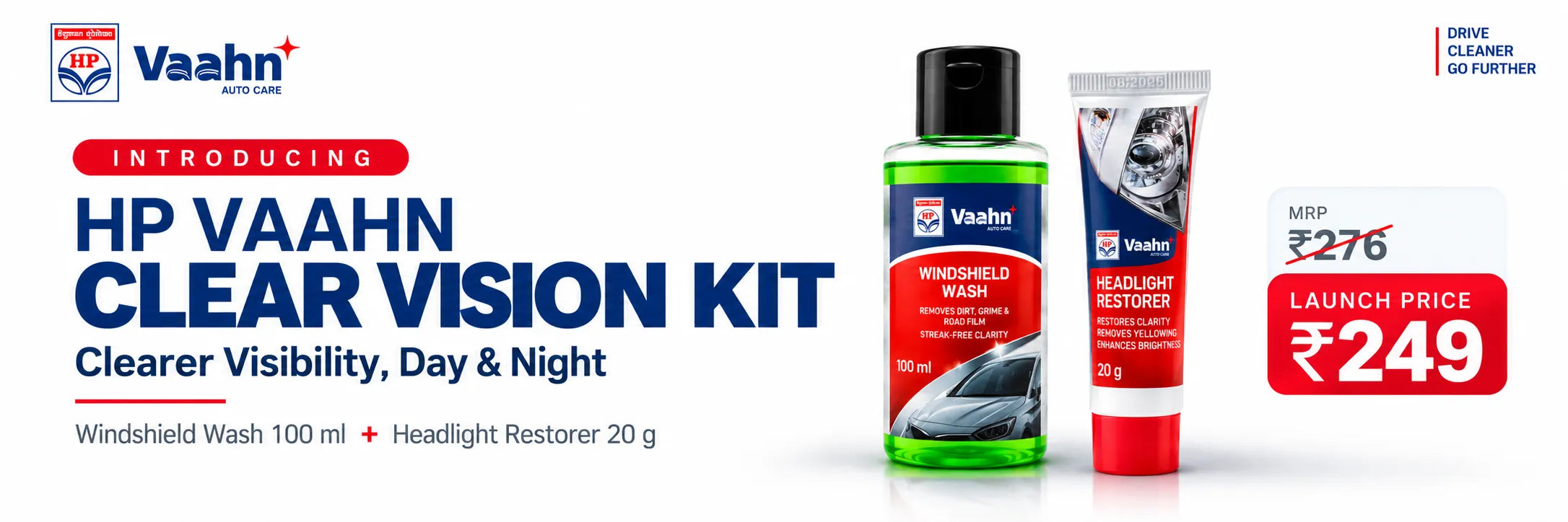 HP Vaahn Clear Vision Kit - Windshield Wash + Headlight Restorer