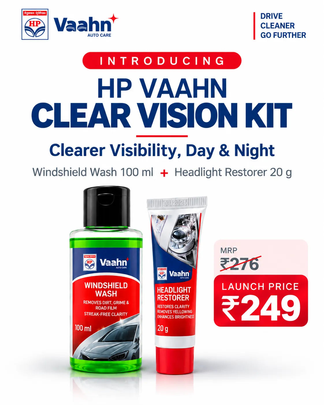 HP Vaahn Clear Vision Kit - Windshield Wash + Headlight Restorer