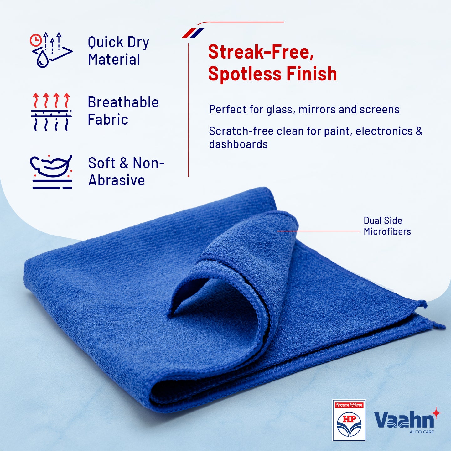 HP Vaahn Microfiber Cloth 40×40 (500 GSM Double Sided) Single