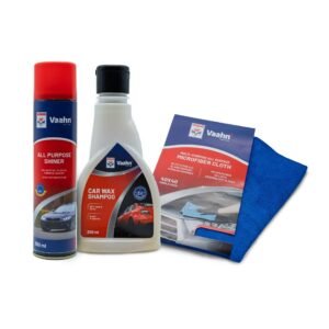Exterior Cleaning Combo – Car Shampoo + All Purpose Shiner + Microfiber Cloth (500 GSM)