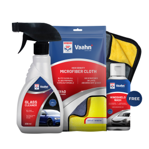 Monsoon Combo – Glass Cleaner + Microfiber Cloth (500 GSM) + FREE Windshield Wash