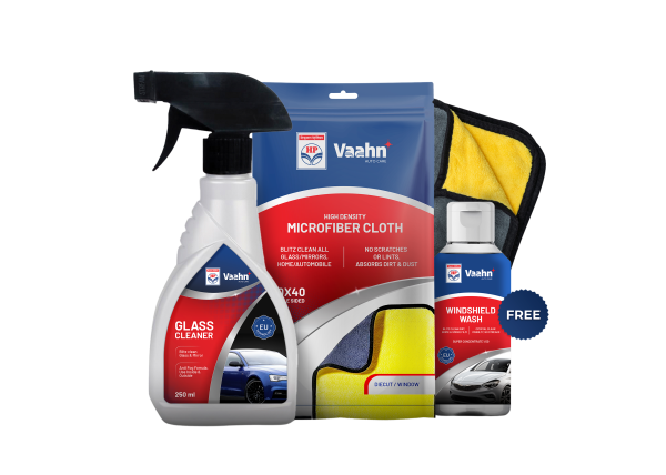 Monsoon Combo – Glass Cleaner + Microfiber Cloth (500 GSM) + FREE Windshield Wash
