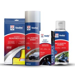 Biker Kit – Bike Shampoo + All Purpose Shiner (125ml) + Helmet Cleaner + Microfiber Cloth (20x20 cm)