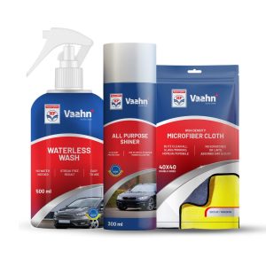 Exterior Quick Clean & Shine Combo – Waterless Wash + All Purpose Shiner + Microfiber Cloth (340 GSM)