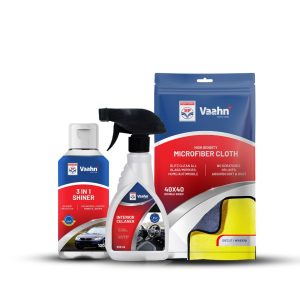 Interior Cleaning Combo – Interior Cleaner + 3-in-1 Shiner + Microfiber Cloth (340 GSM)